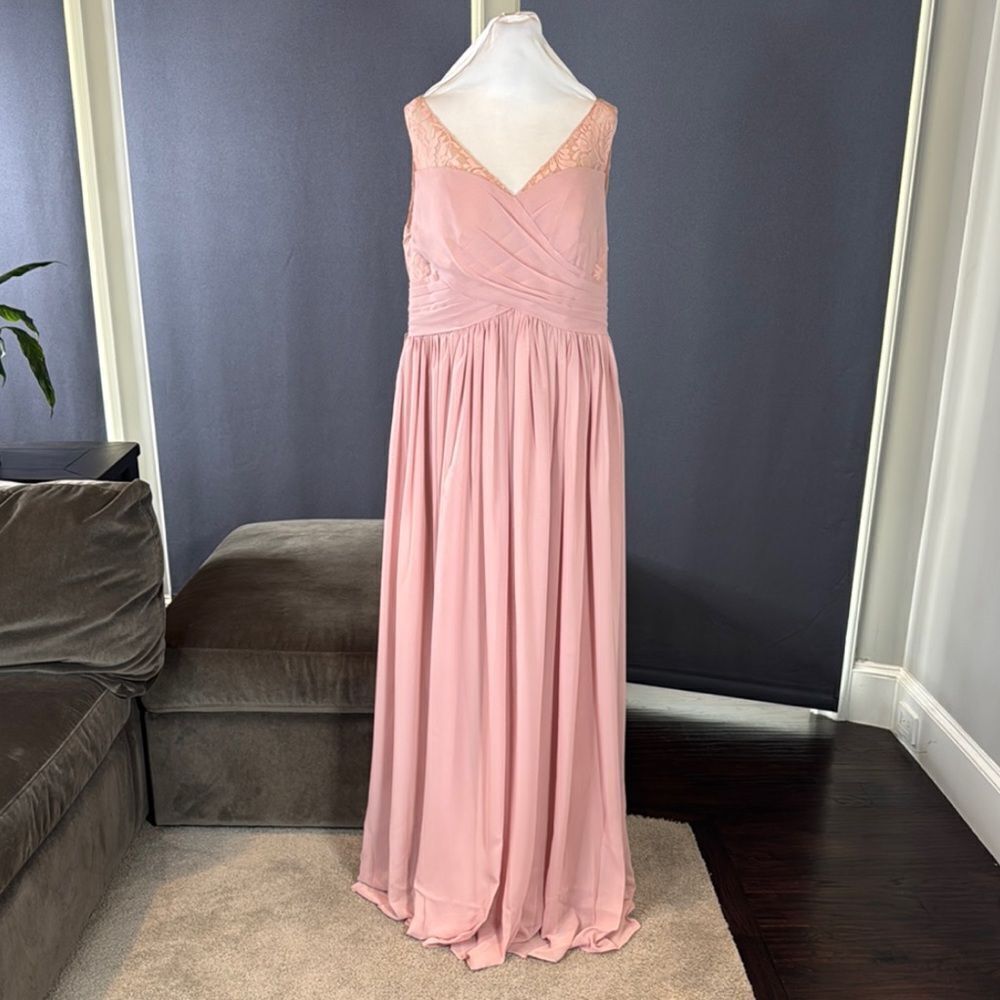 Women’s Pink Chiffon Full Length Mother of Bride Bridesmaid Formal Dress 16 NWT